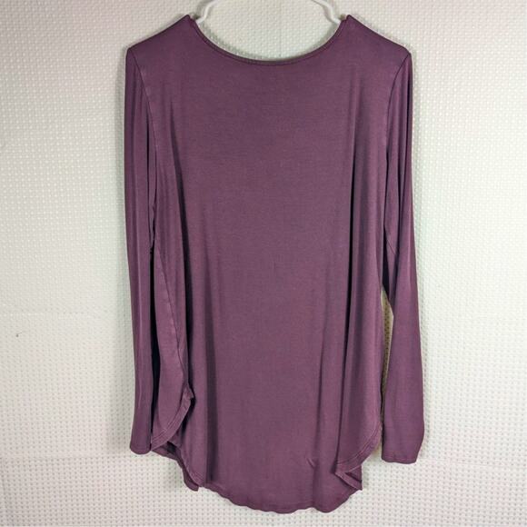 American Eagle Soft & Sexy L Purple Long Sleeve Strappy Viscose Stretch Top - Picture 4 of 5